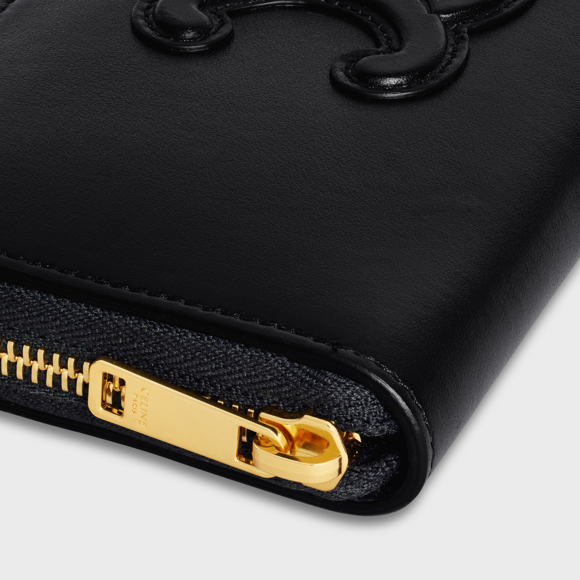 LARGE ZIPPED WALLET CUIR TRIOMPHE IN SMOOTH CALFSKIN BLACK - Image 5